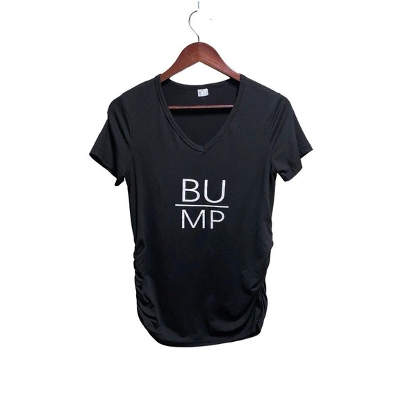 Belly Box maternity Black T-Shirt BUMP. short sleeve. Sz Small Polyester… - Picture 2 of 4